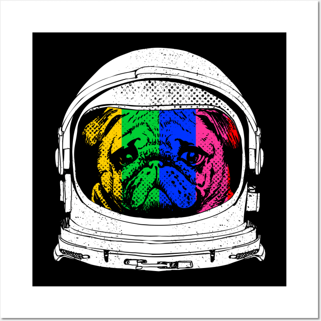 Astronaut Pug Wall Art by huebucket